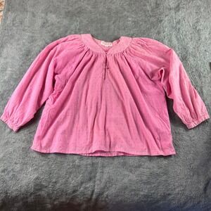 India‎ Collection Emerson Fry Pink Gold Metallic Dot Blouse Top Size Small